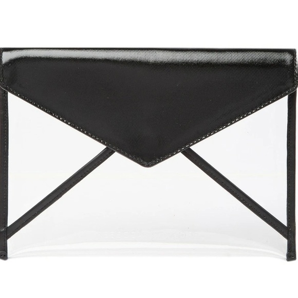 REBECCA MINKOFF Leo Leather White and Clear Clutch REBECCA MINKOFF Leo Clutch - Picture 1 of 7